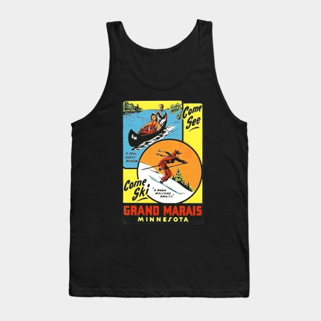 Grand Marais Minnesota Vintage Tank Top by Hilda74